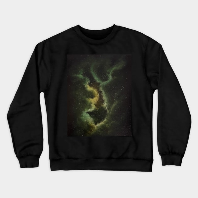 Yellow Green Nebula Crewneck Sweatshirt by J&S mason